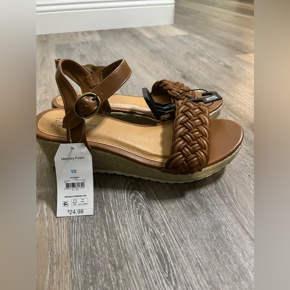 Time and Tru Braided Wedge Sandals